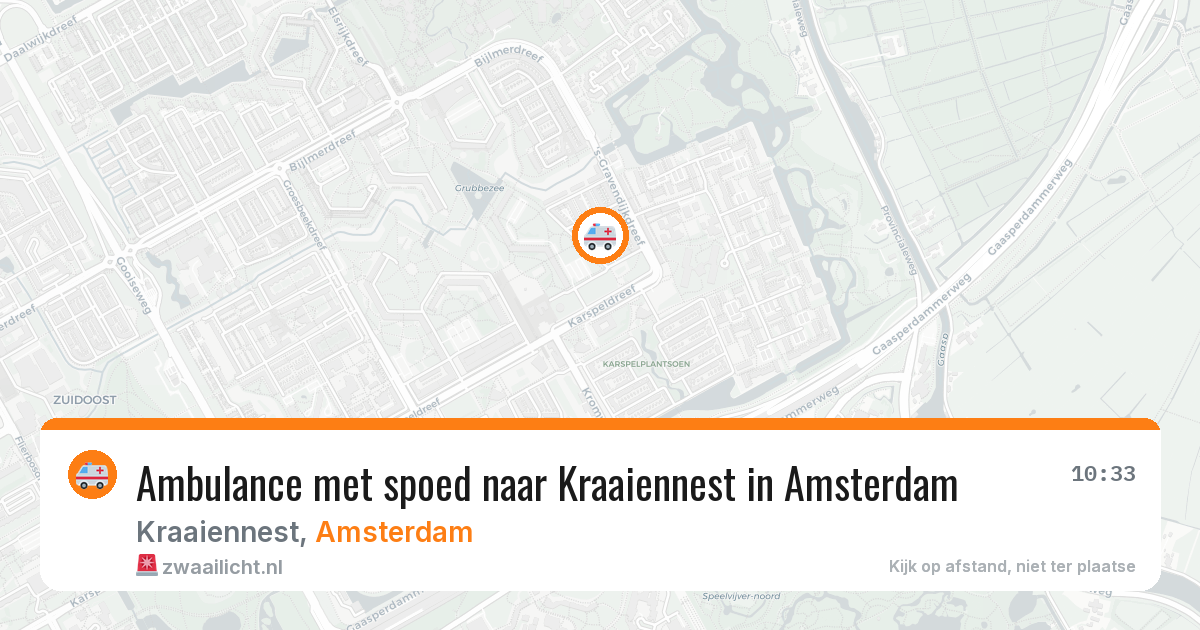Ambulance met spoed naar Kraaiennest in Amsterdam — 14 aug 2026