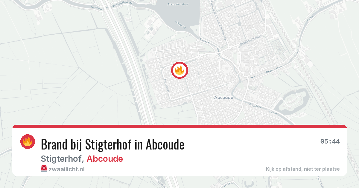 Brand bij Stigterhof in Abcoude — 27 mei 2026