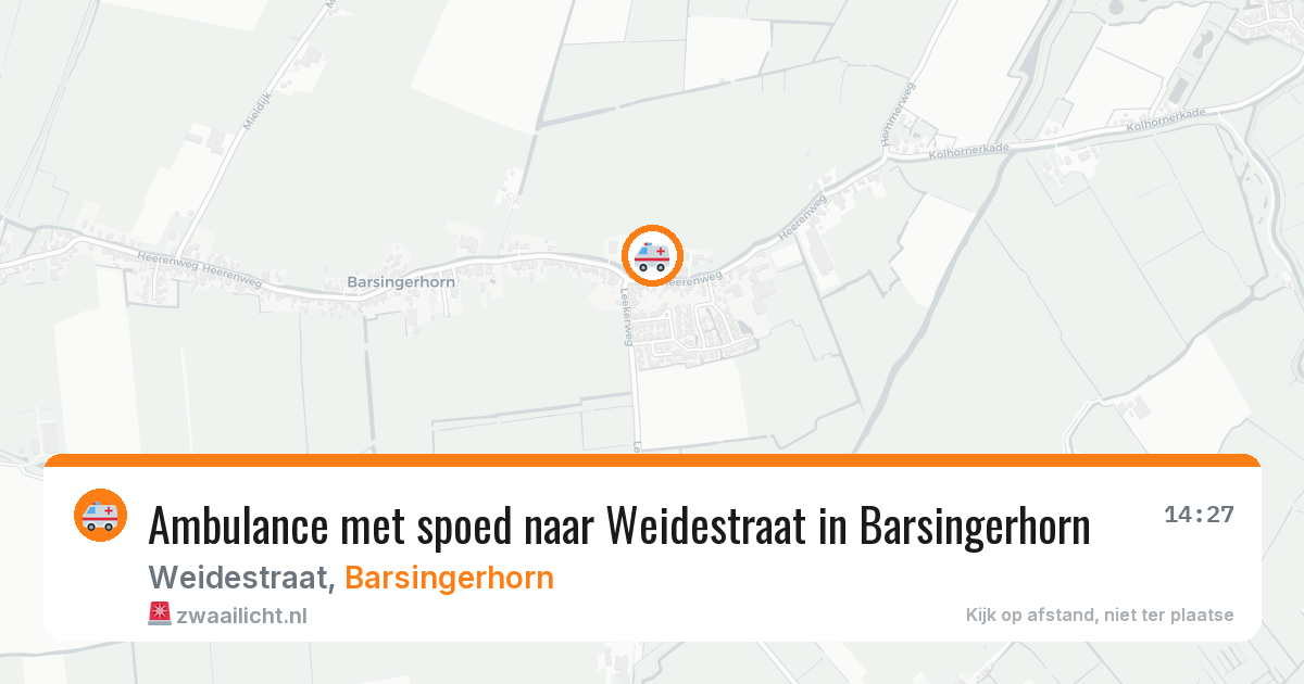 Ambulance met spoed naar Weidestraat in Barsingerhorn — 16 apr 2026