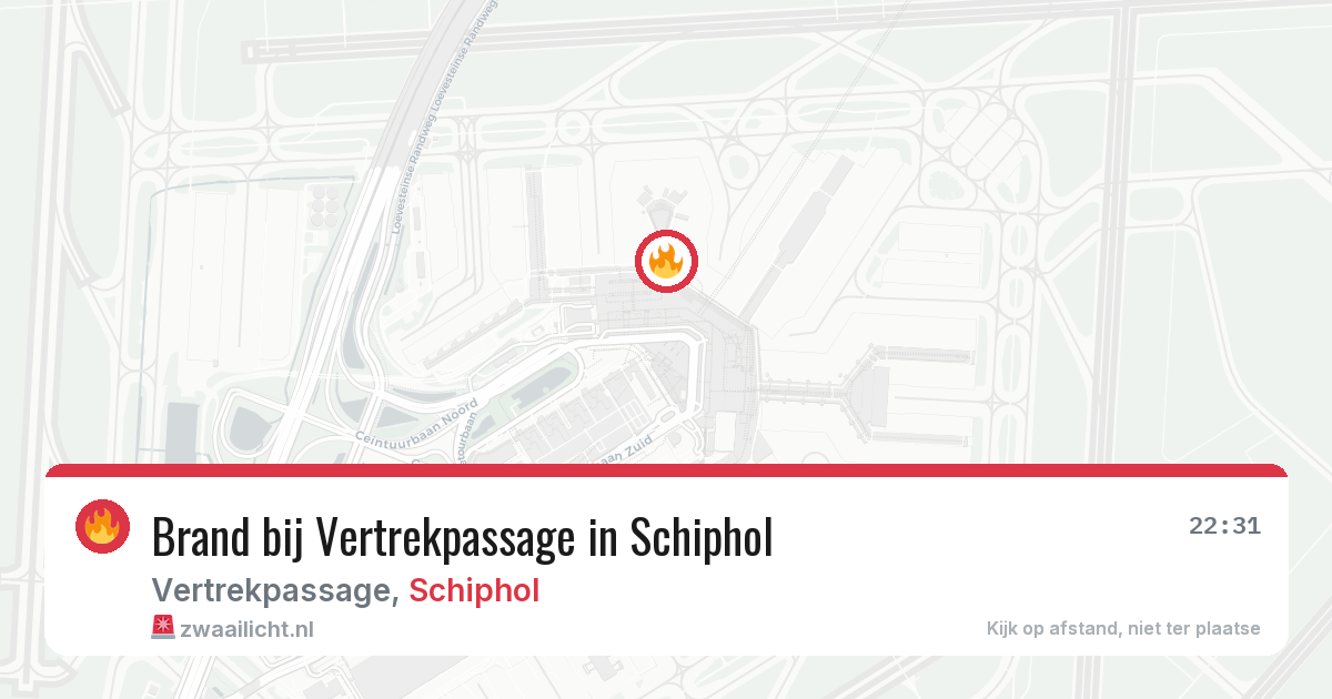 Brand bij Vertrekpassage in Schiphol — 3 jun 2026