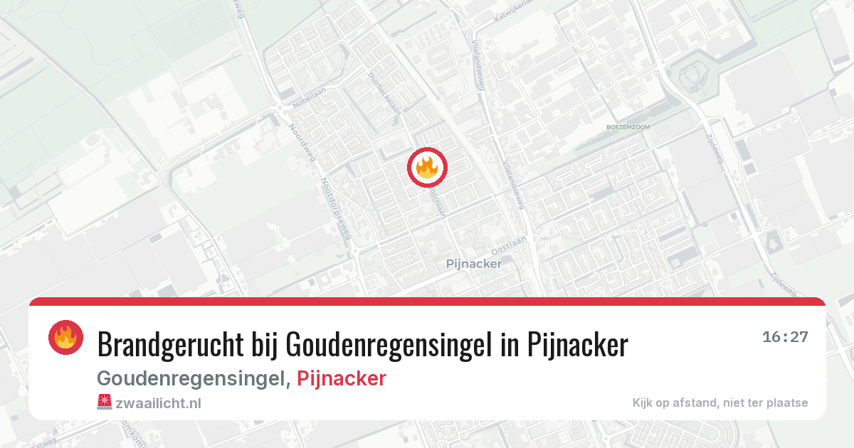 Brandgerucht bij Goudenregensingel in Pijnacker — 14 jun 2026