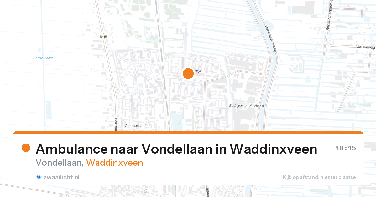 Ambulance naar Vondellaan in Waddinxveen — 27 aug 2026