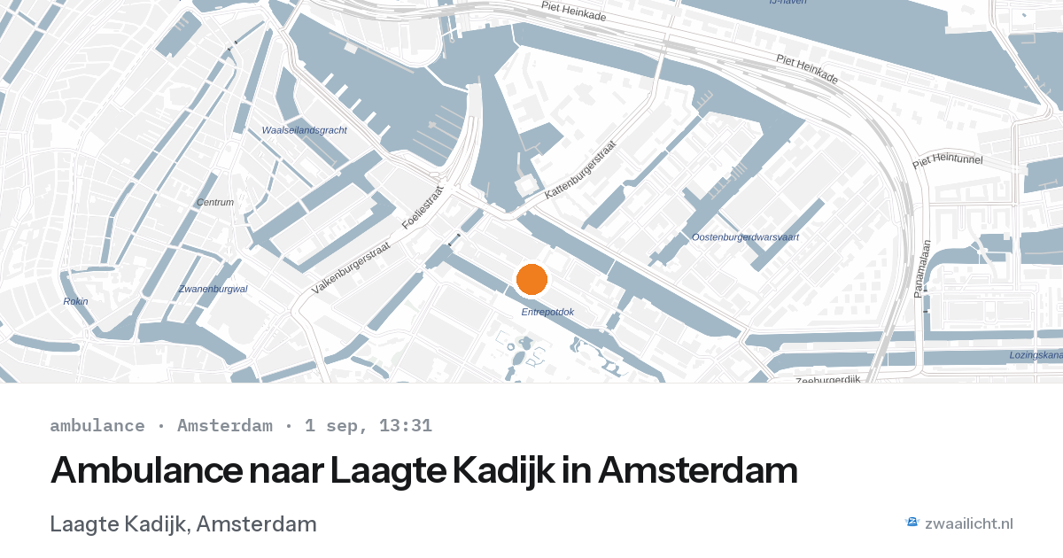 Ambulance naar Laagte Kadijk in Amsterdam — 1 sep 2026