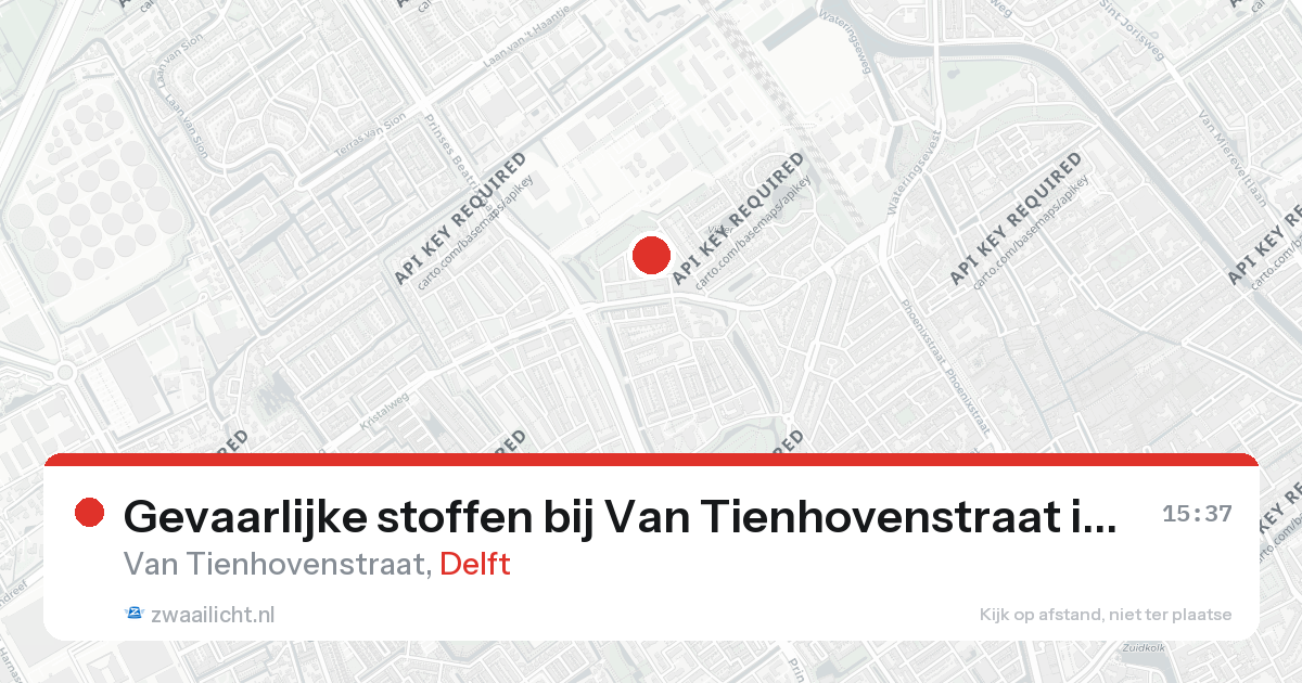 Gevaarlijke stoffen bij Van Tienhovenstraat in Delft — 26 aug 2026