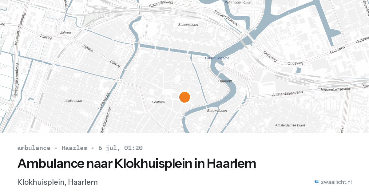 Ambulance naar Klokhuisplein in Haarlem — 5 jul 2026