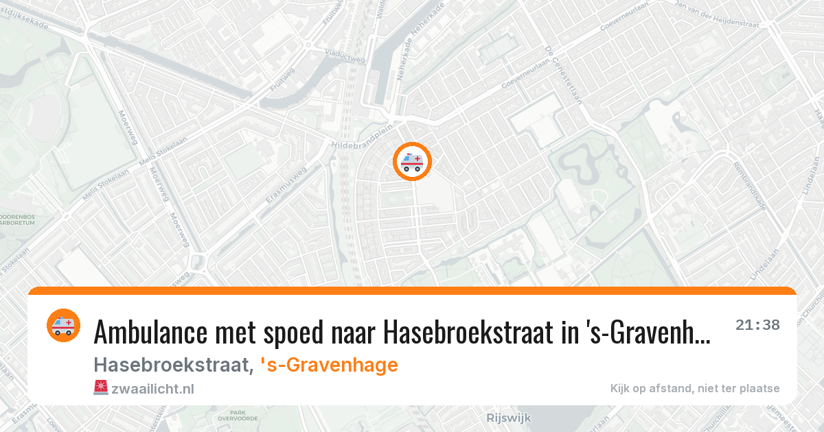 Ambulance met spoed naar Hasebroekstraat in 's-Gravenhage — 9 jun 2026