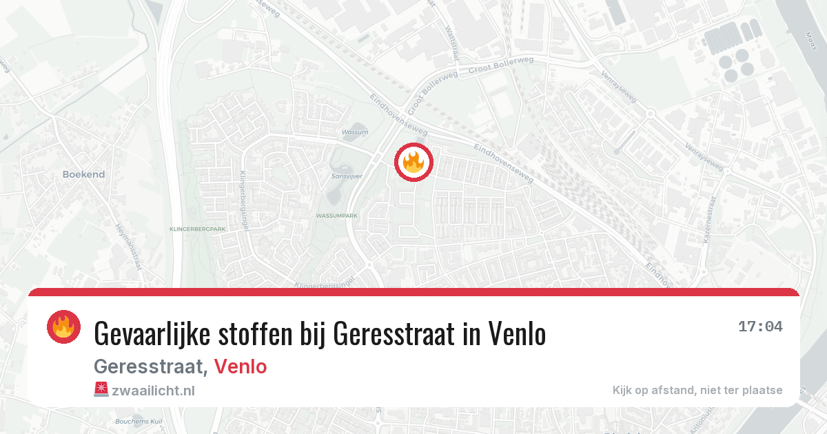Gevaarlijke stoffen bij Geresstraat in Venlo — 7 jun 2026