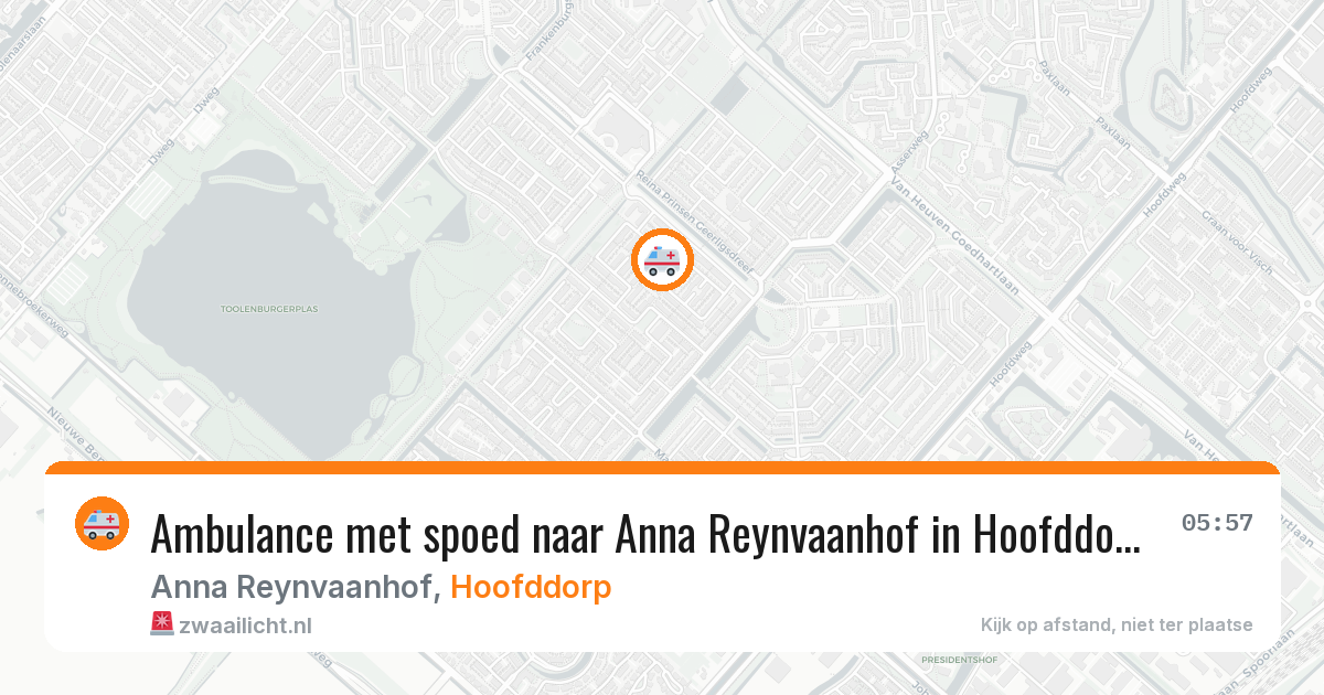 Ambulance met spoed naar Anna Reynvaanhof in Hoofddorp — 25 jan 2026