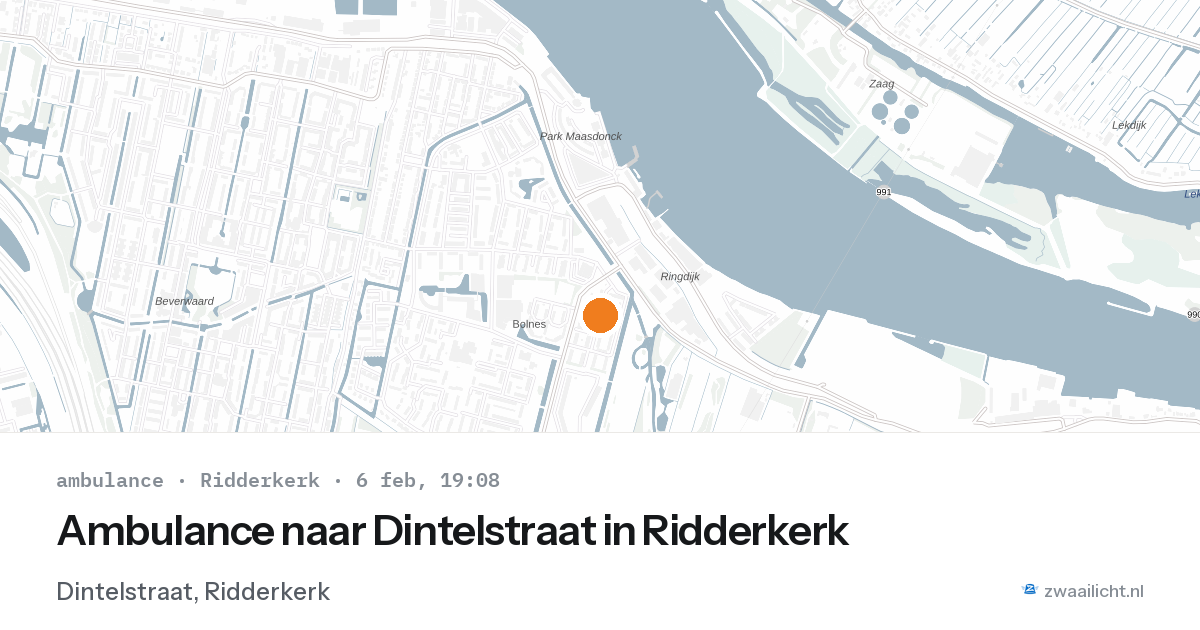 Ambulance naar Dintelstraat in Ridderkerk — 6 feb 2026