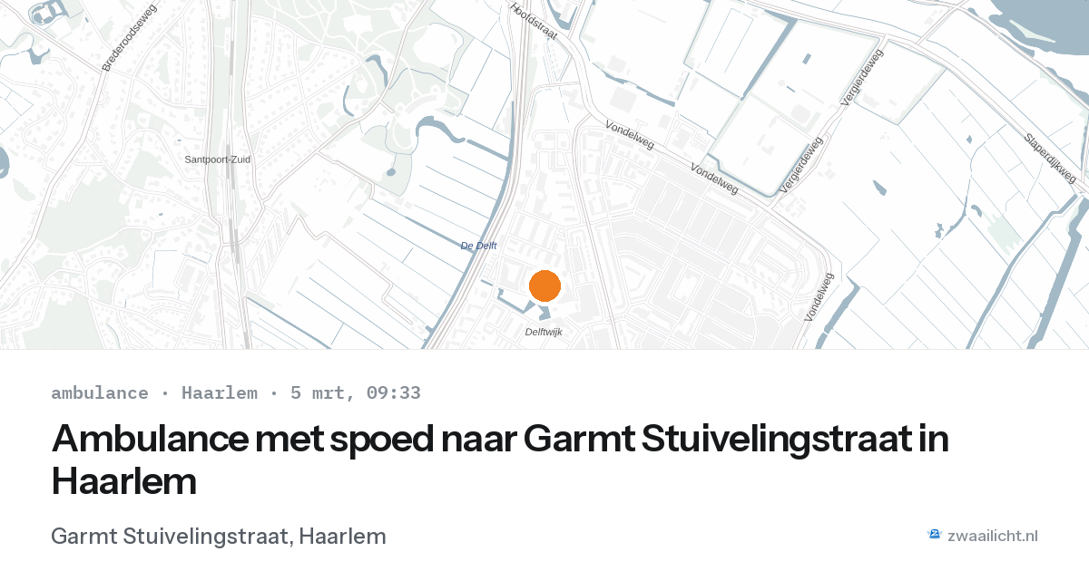 Ambulance met spoed naar Garmt Stuivelingstraat in Haarlem — 5 mrt 2026