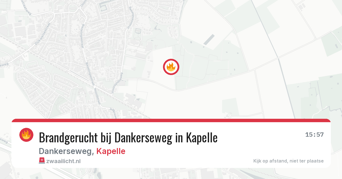 Brandgerucht bij Dankerseweg in Kapelle — 22 jul 2026