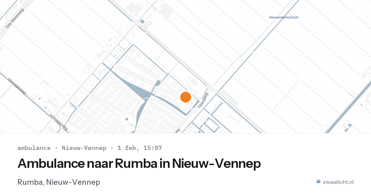 Ambulance naar Rumba in Nieuw-Vennep — 1 feb 2026