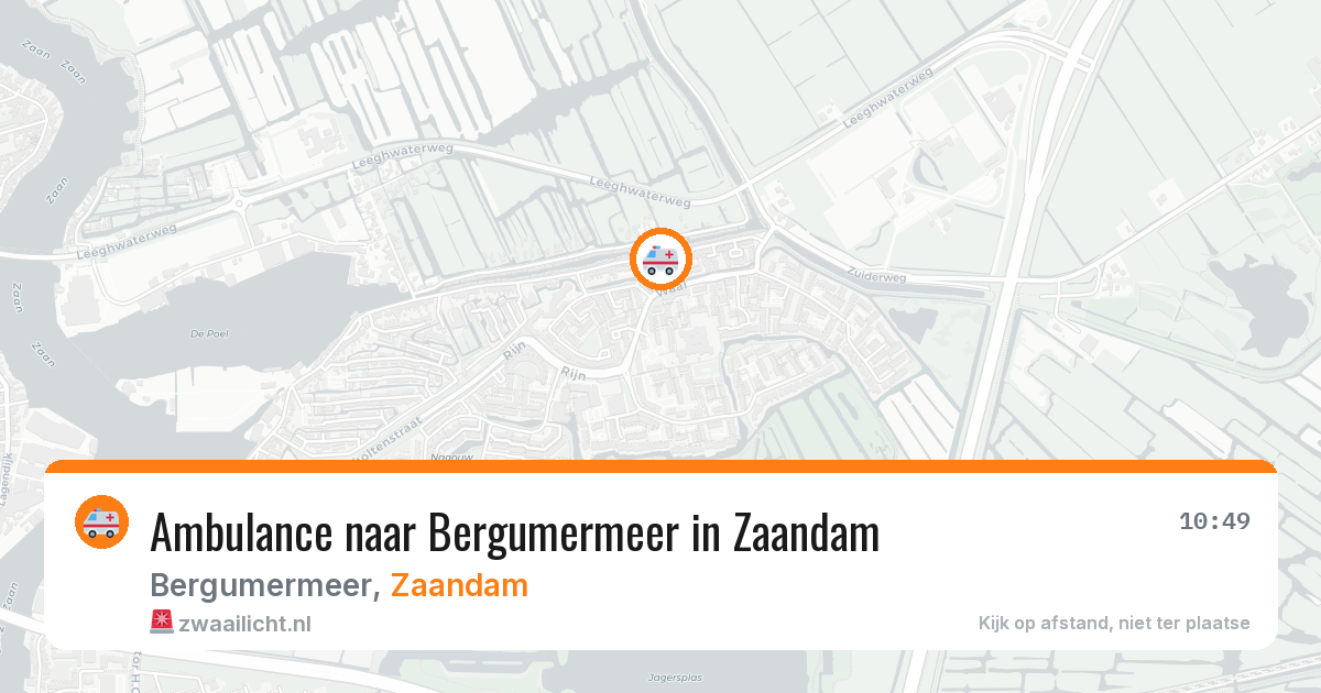 Ambulance naar Bergumermeer in Zaandam — 8 aug 2026