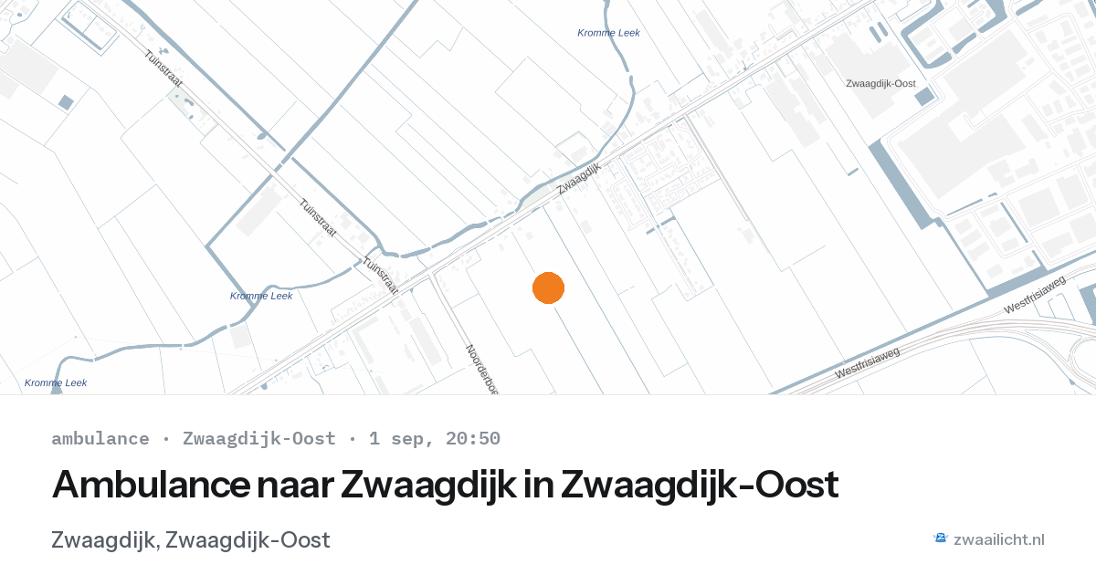 Ambulance naar Zwaagdijk in Zwaagdijk-Oost — 1 sep 2026