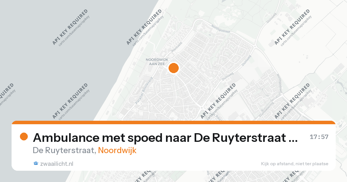 Ambulance met spoed naar De Ruyterstraat in Noordwijk — 10 mei 2026