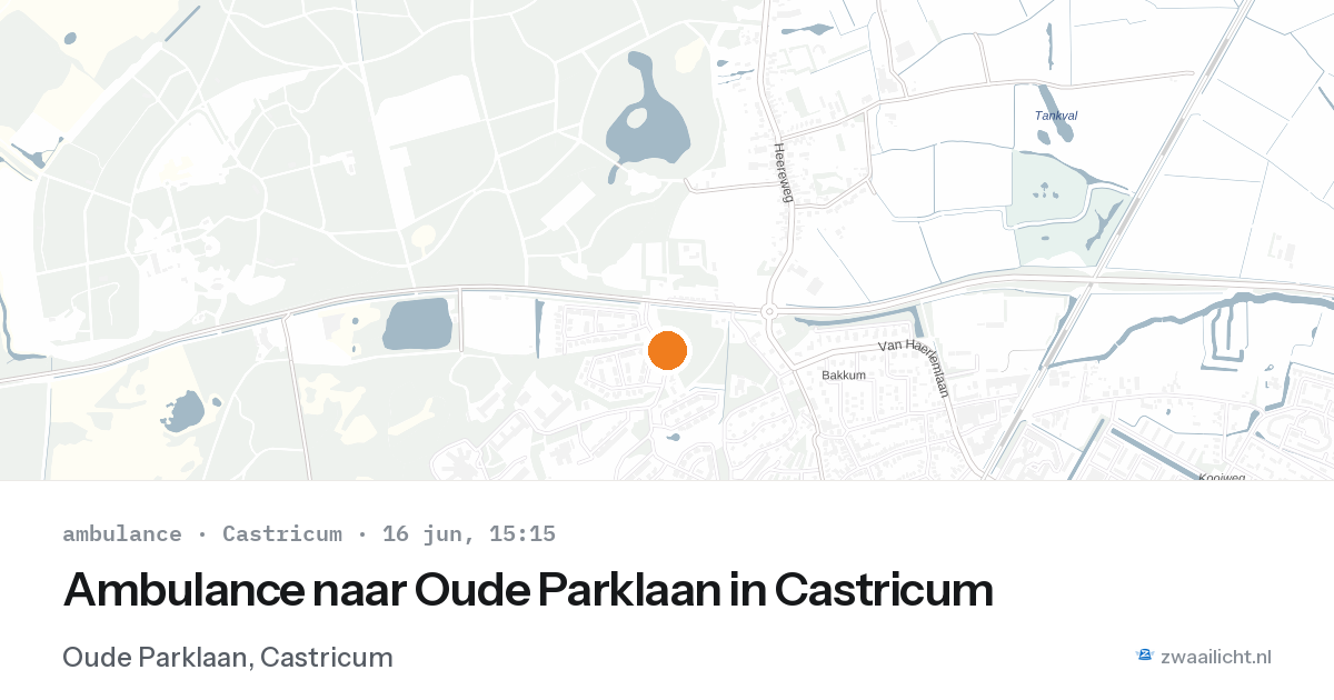 Ambulance naar Oude Parklaan in Castricum — 16 jun 2026