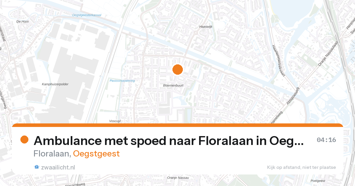 Ambulance met spoed naar Floralaan in Oegstgeest — 6 mei 2026