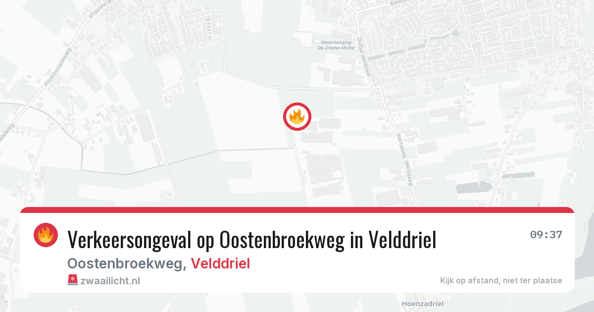 Verkeersongeval op Oostenbroekweg in Velddriel — 26 mrt 2026