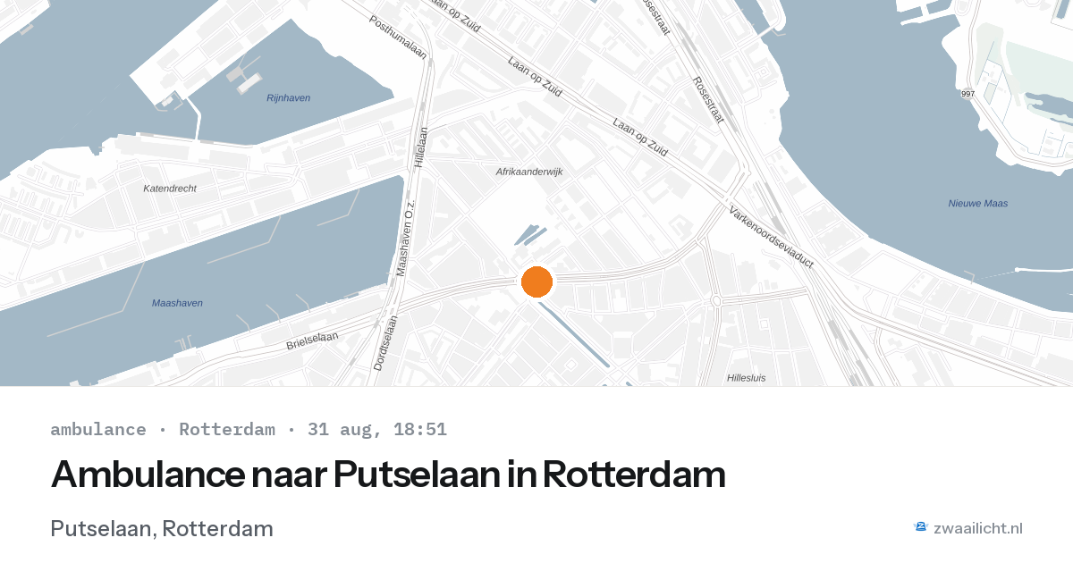 Ambulance naar Putselaan in Rotterdam — 31 aug 2026