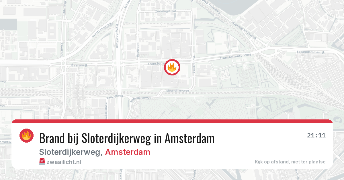 Brand bij Sloterdijkerweg in Amsterdam — 18 mei 2026