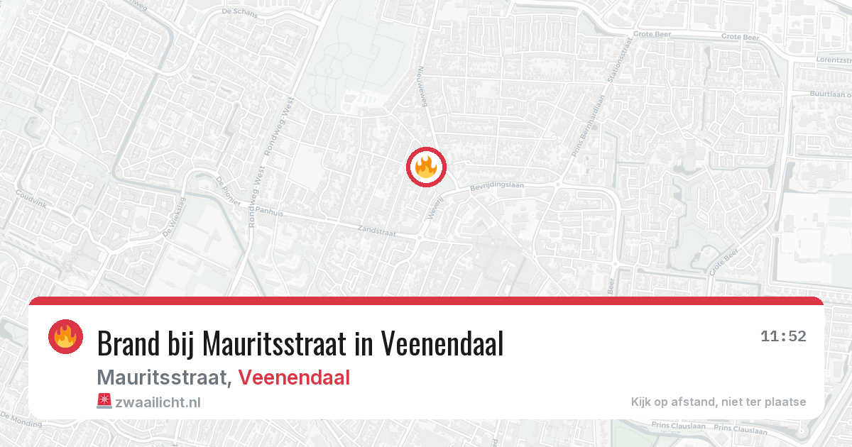 Brand bij Mauritsstraat in Veenendaal — 8 aug 2026