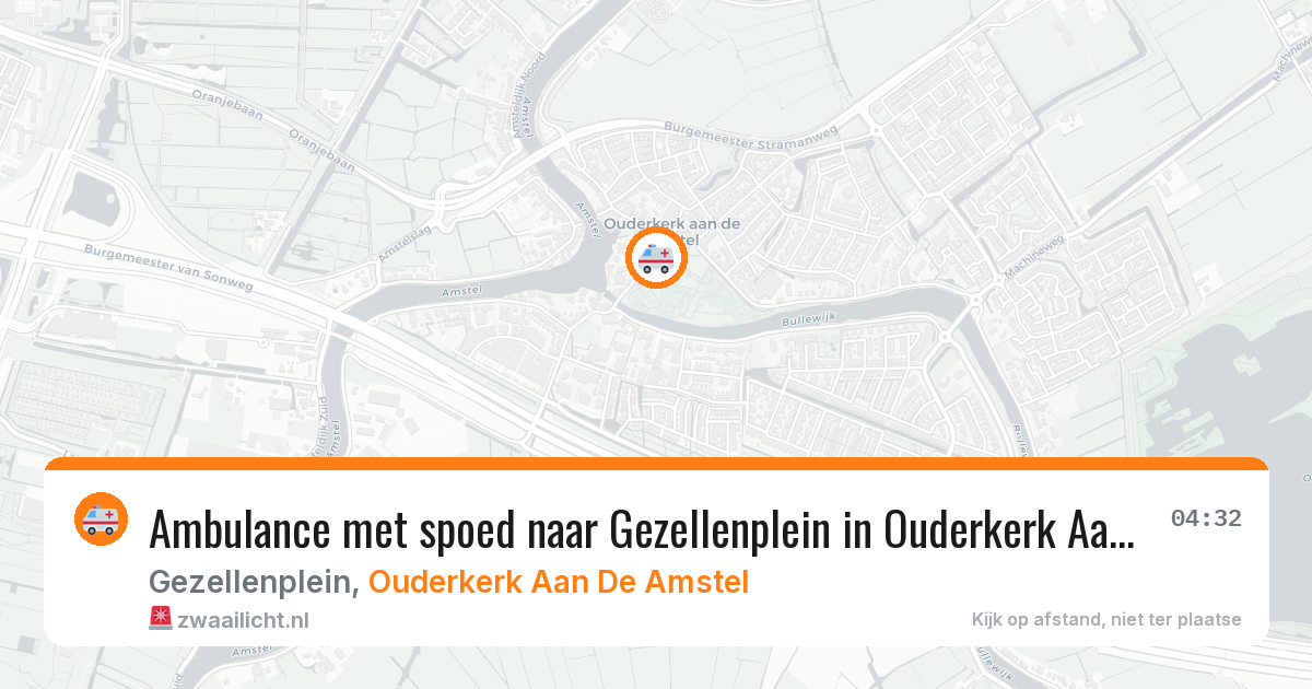 Ambulance met spoed naar Gezellenplein in Ouderkerk Aan De Amstel — 28 mei 2026