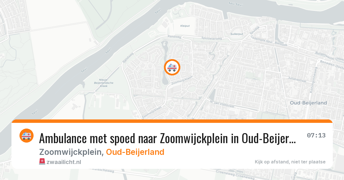Ambulance met spoed naar Zoomwijckplein in Oud-Beijerland — 31 mei 2026
