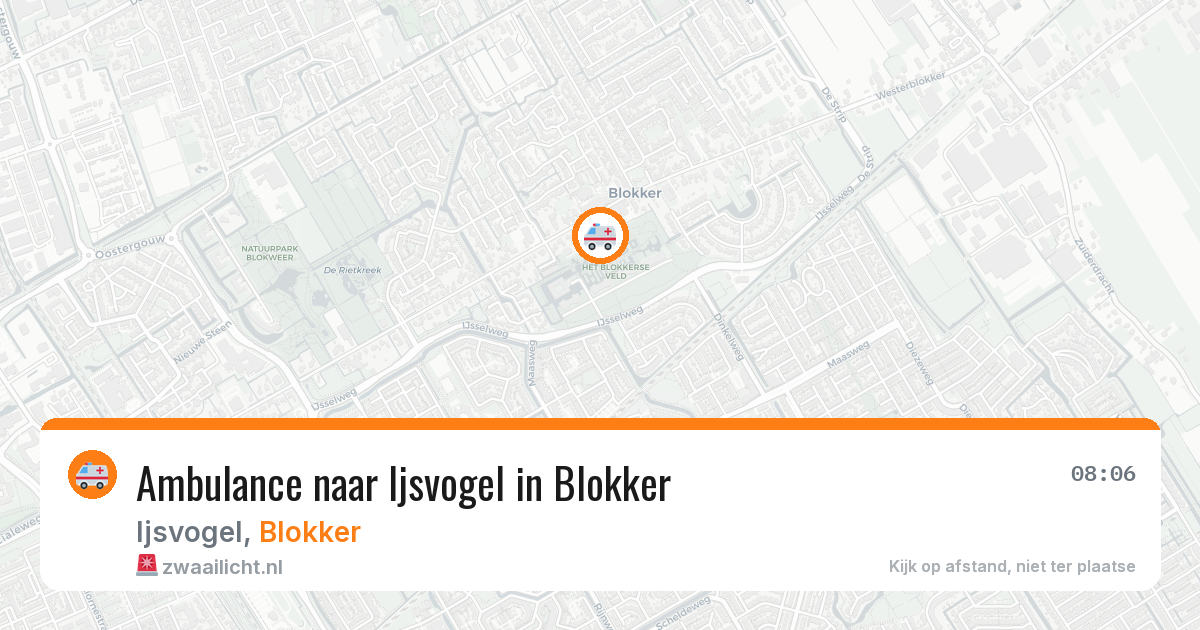 Ambulance naar Ijsvogel in Blokker — 22 jul 2026