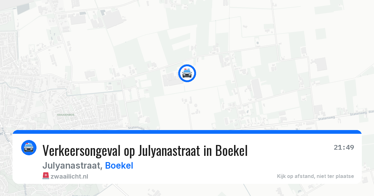 Verkeersongeval op Julyanastraat in Boekel — 23 jun 2026
