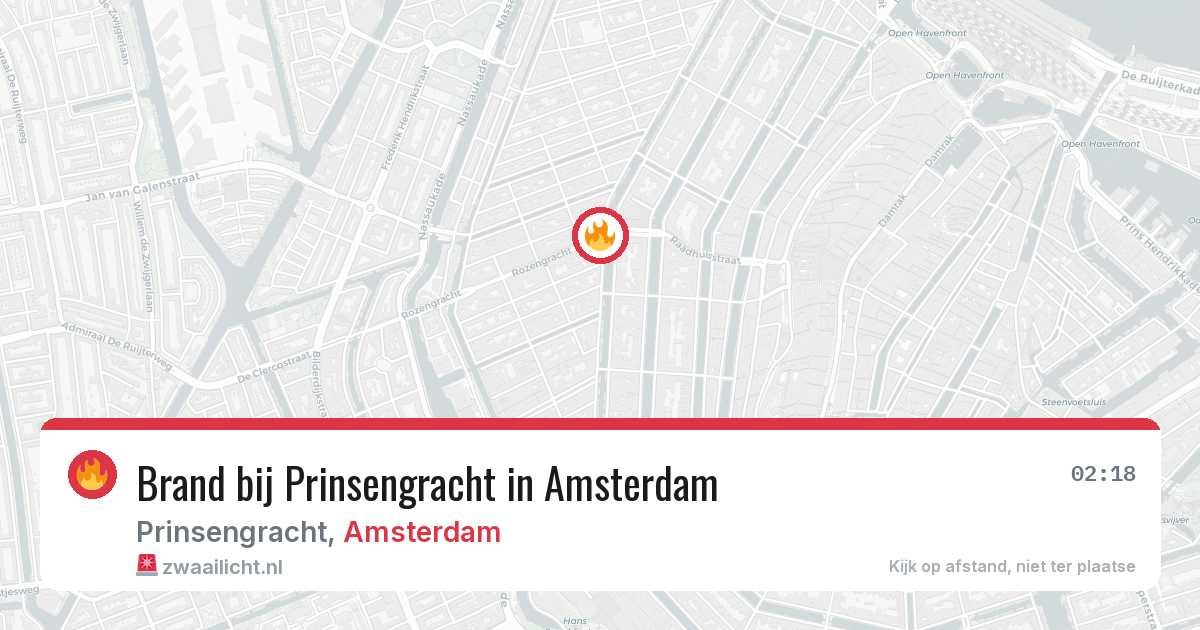 Brand bij Prinsengracht in Amsterdam — 4 jul 2026