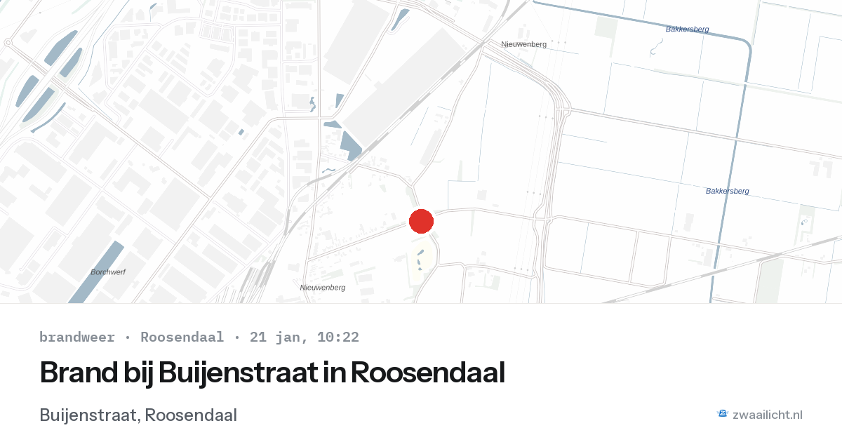Brand bij Buijenstraat in Roosendaal — 21 jan 2026