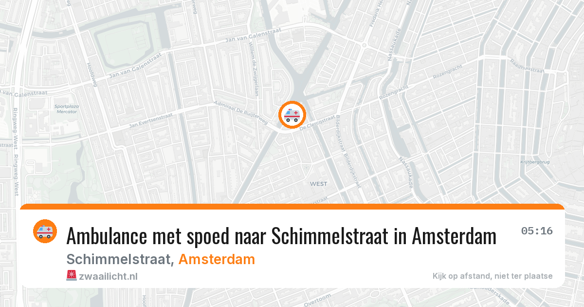 Ambulance met spoed naar Schimmelstraat in Amsterdam — 6 mrt 2026