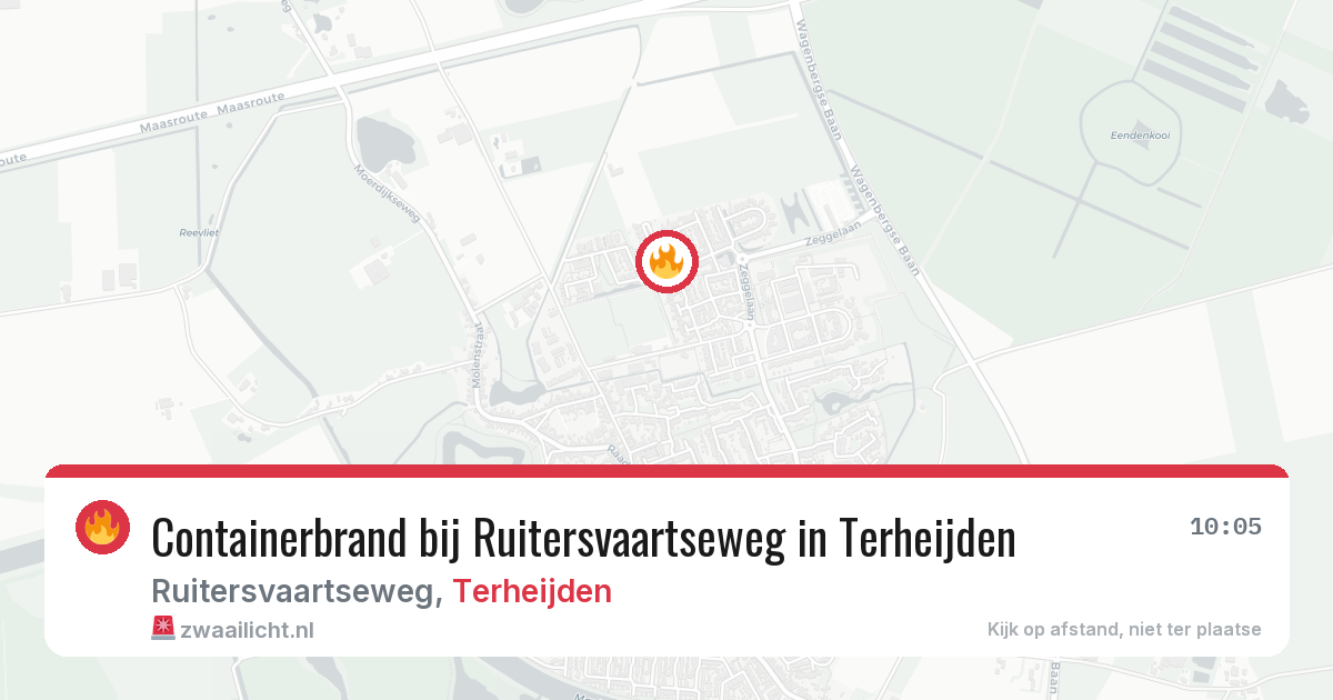Containerbrand bij Ruitersvaartseweg in Terheijden — 20 jun 2026