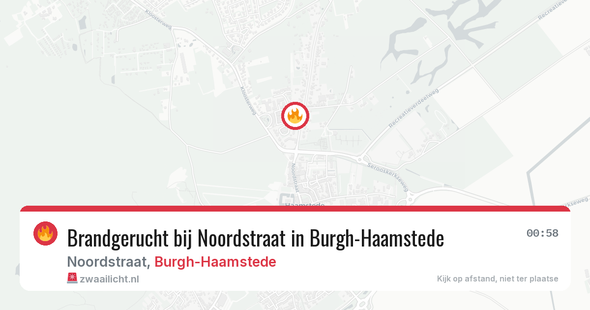 Brandgerucht bij Noordstraat in Burgh-Haamstede — 20 jun 2026