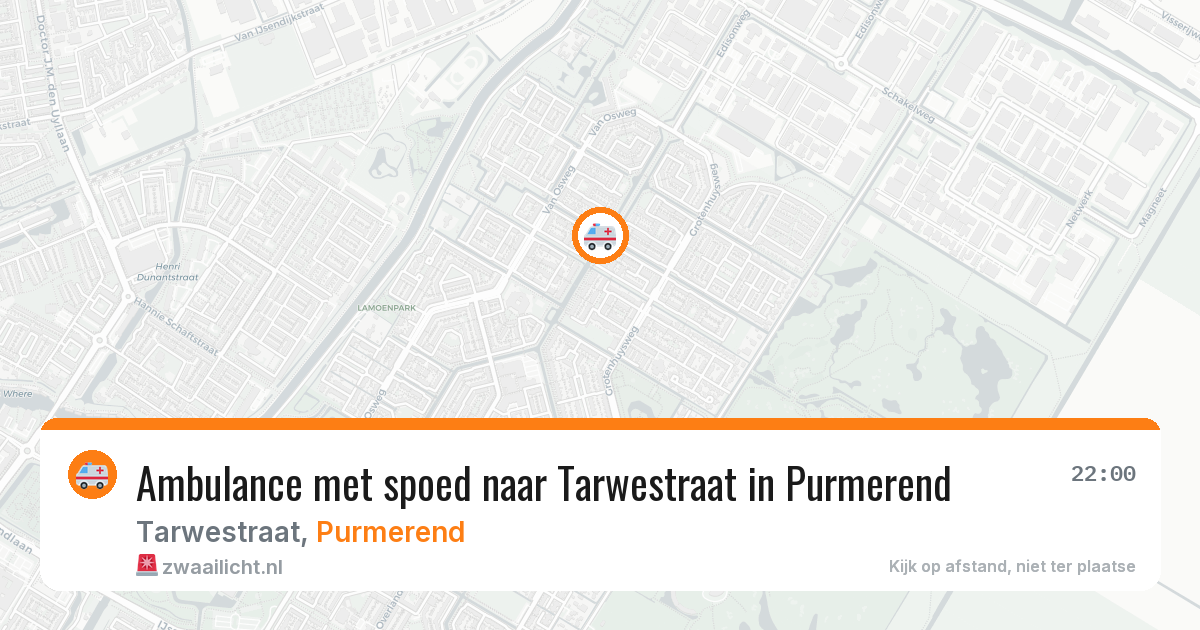 Ambulance met spoed naar Tarwestraat in Purmerend — 13 aug 2026