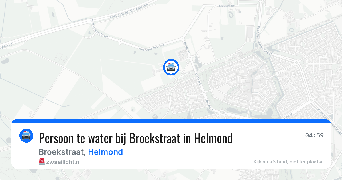 Persoon te water bij Broekstraat in Helmond — 24 jan 2026
