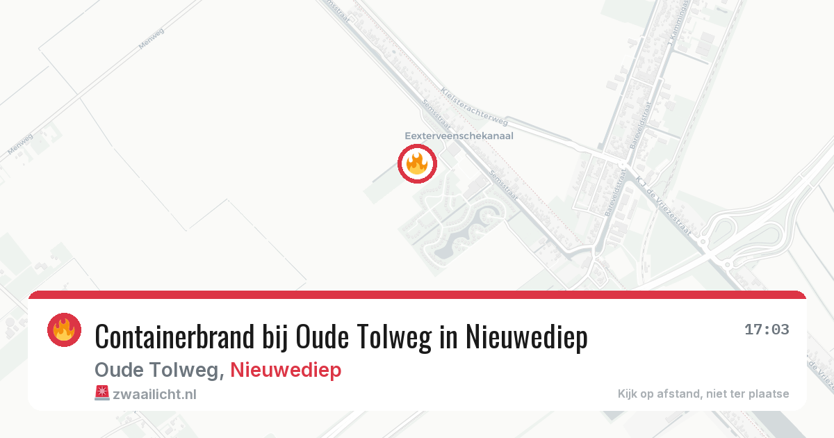 Containerbrand bij Oude Tolweg in Nieuwediep — 26 apr 2026