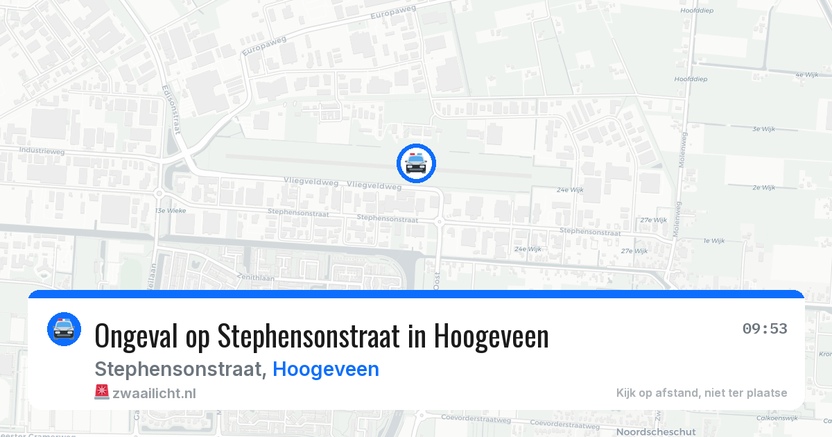 Ongeval op Stephensonstraat in Hoogeveen — 13 aug 2026