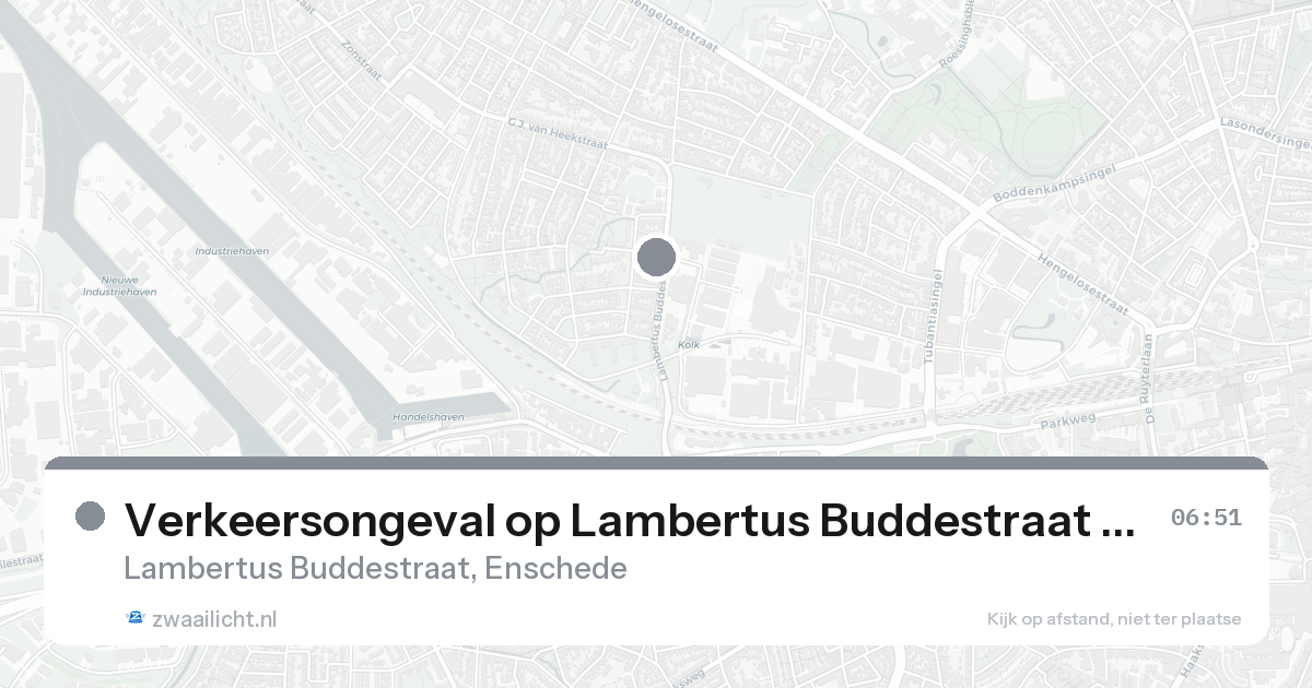 Verkeersongeval op Lambertus Buddestraat in Enschede — 18 aug 2026