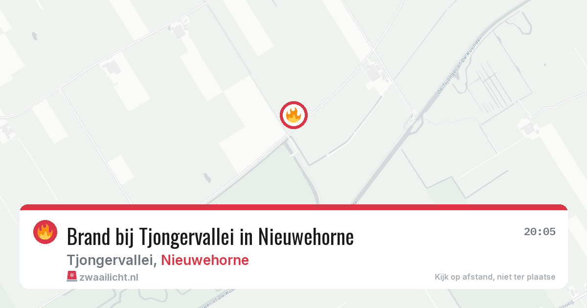 Brand bij Tjongervallei in Nieuwehorne — 7 mei 2026