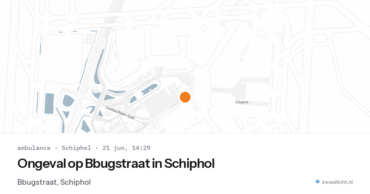 Ongeval op Bbugstraat in Schiphol — 21 jun 2026