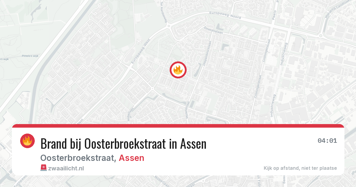 Brand bij Oosterbroekstraat in Assen — 9 jun 2026