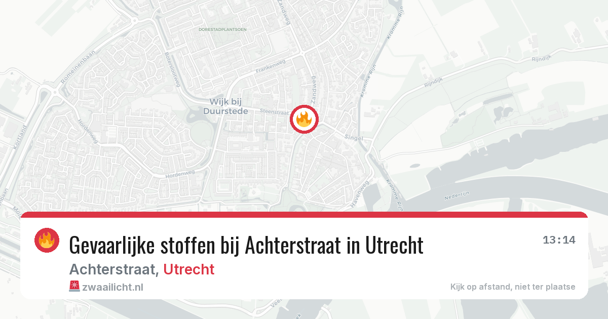 Gevaarlijke stoffen bij Achterstraat in Utrecht — 1 jul 2026