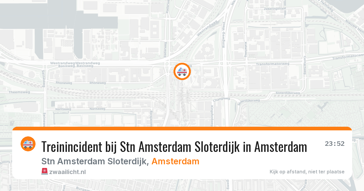 Treinincident bij Stn Amsterdam Sloterdijk in Amsterdam — 8 feb 2026
