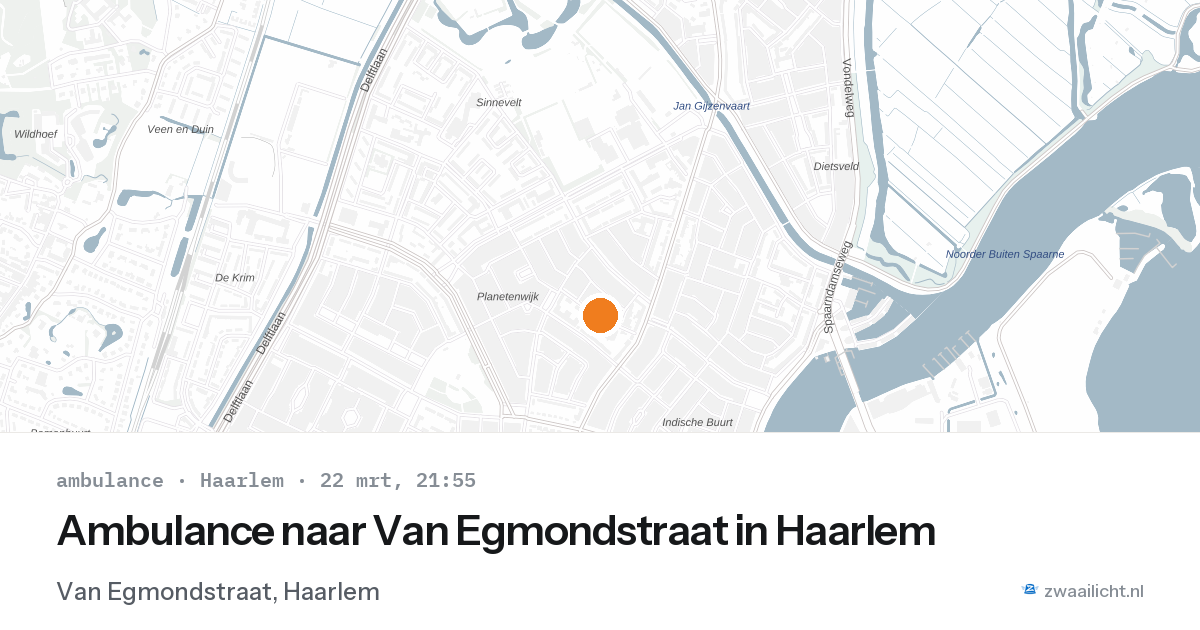 Ambulance naar Van Egmondstraat in Haarlem — 22 mrt 2026