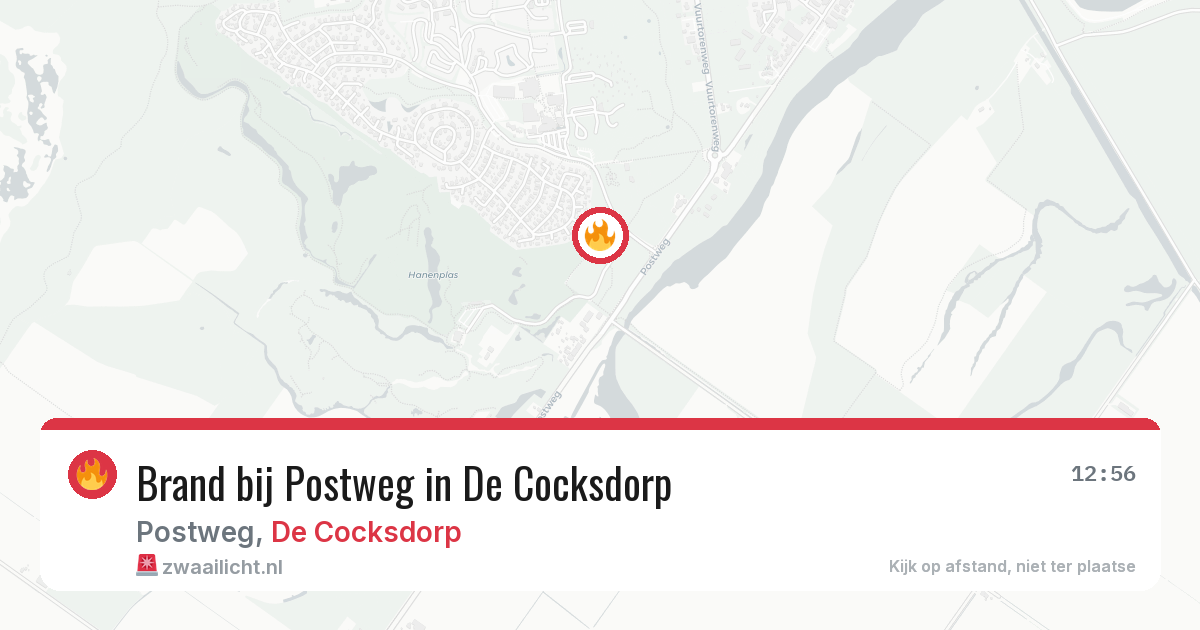 Brand bij Postweg in De Cocksdorp — 25 jul 2026