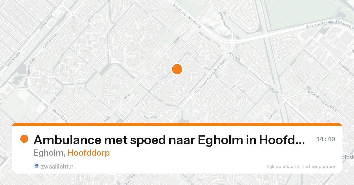 Ambulance met spoed naar Egholm in Hoofddorp — 18 aug 2026