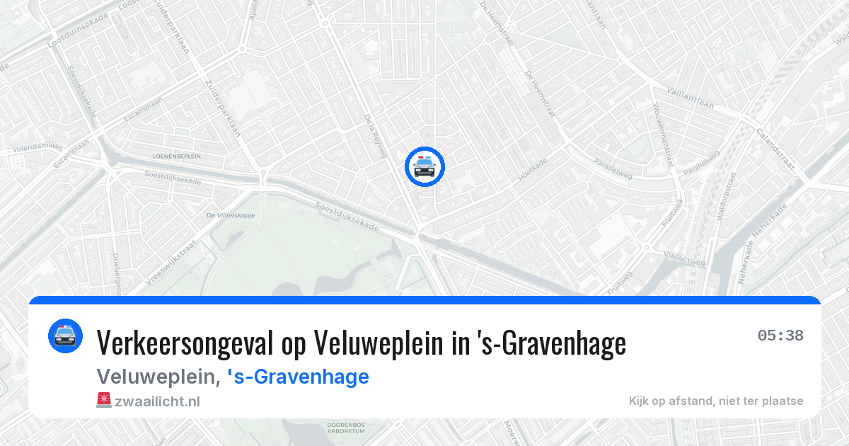 Verkeersongeval op Veluweplein in 's-Gravenhage — 18 mrt 2026