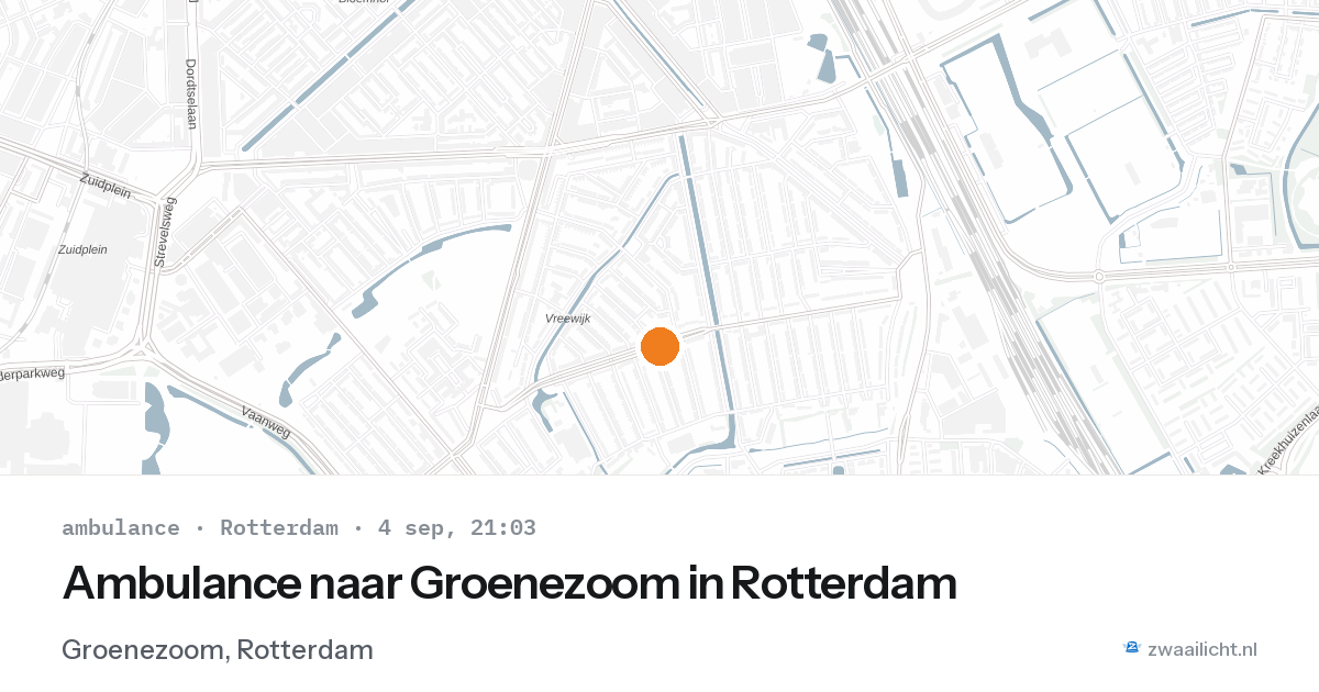 Ambulance naar Groenezoom in Rotterdam — 4 sep 2026