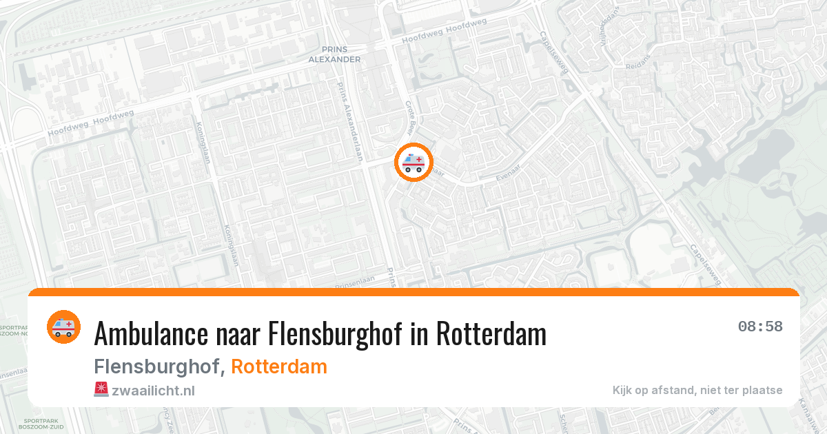 Ambulance naar Flensburghof in Rotterdam — 10 aug 2026